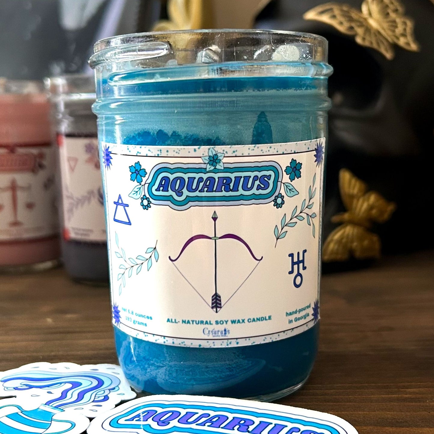 Aquarius Zodiac Candle Cesarah's Spooky Shop