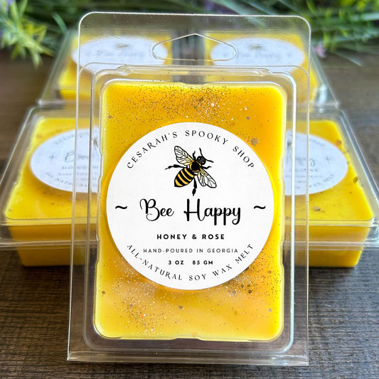 Bee Happy Wax Melt (Honey & Rose) Cesarah's Spooky Shop