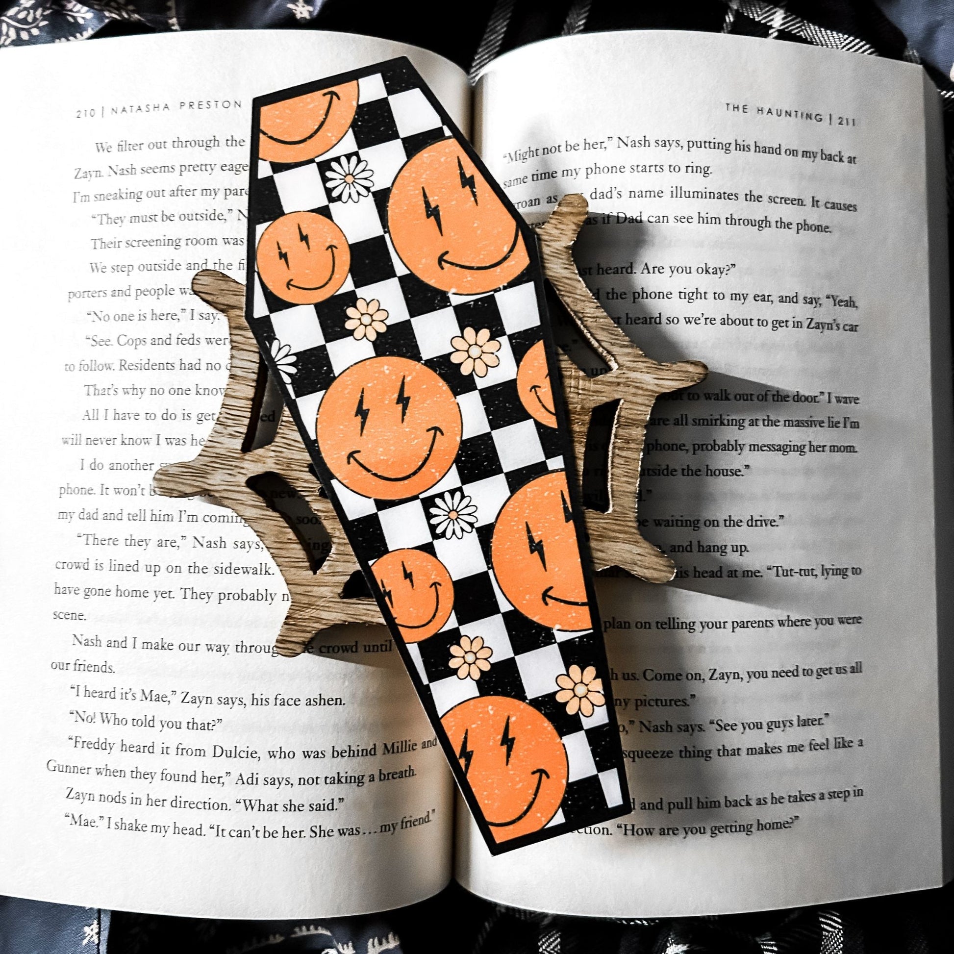Retro Smile Coffin Bookmark Cesarah's Spooky Shop