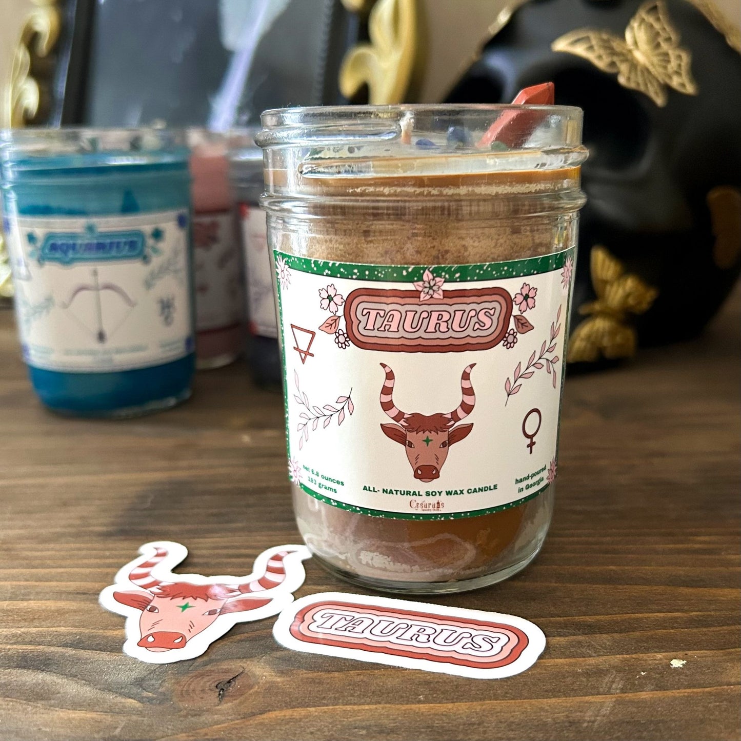 Taurus Zodiac Candle Cesarah's Spooky Shop