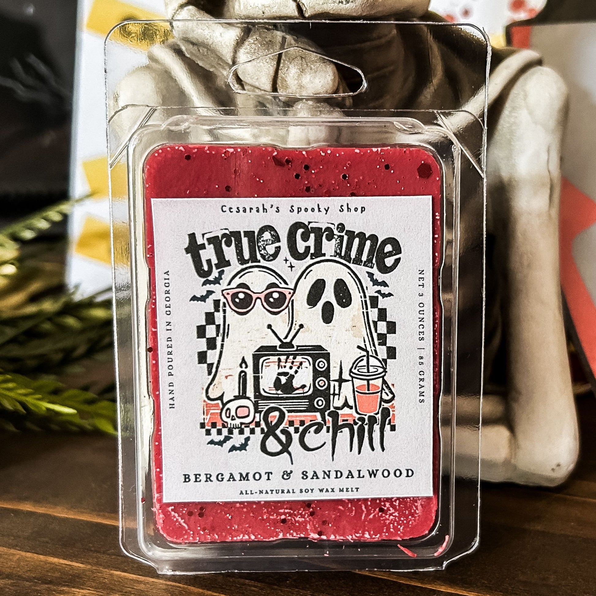 True Crime & Chill Wax Melt (Bergamot Sandalwood) Cesarah's Spooky Shop