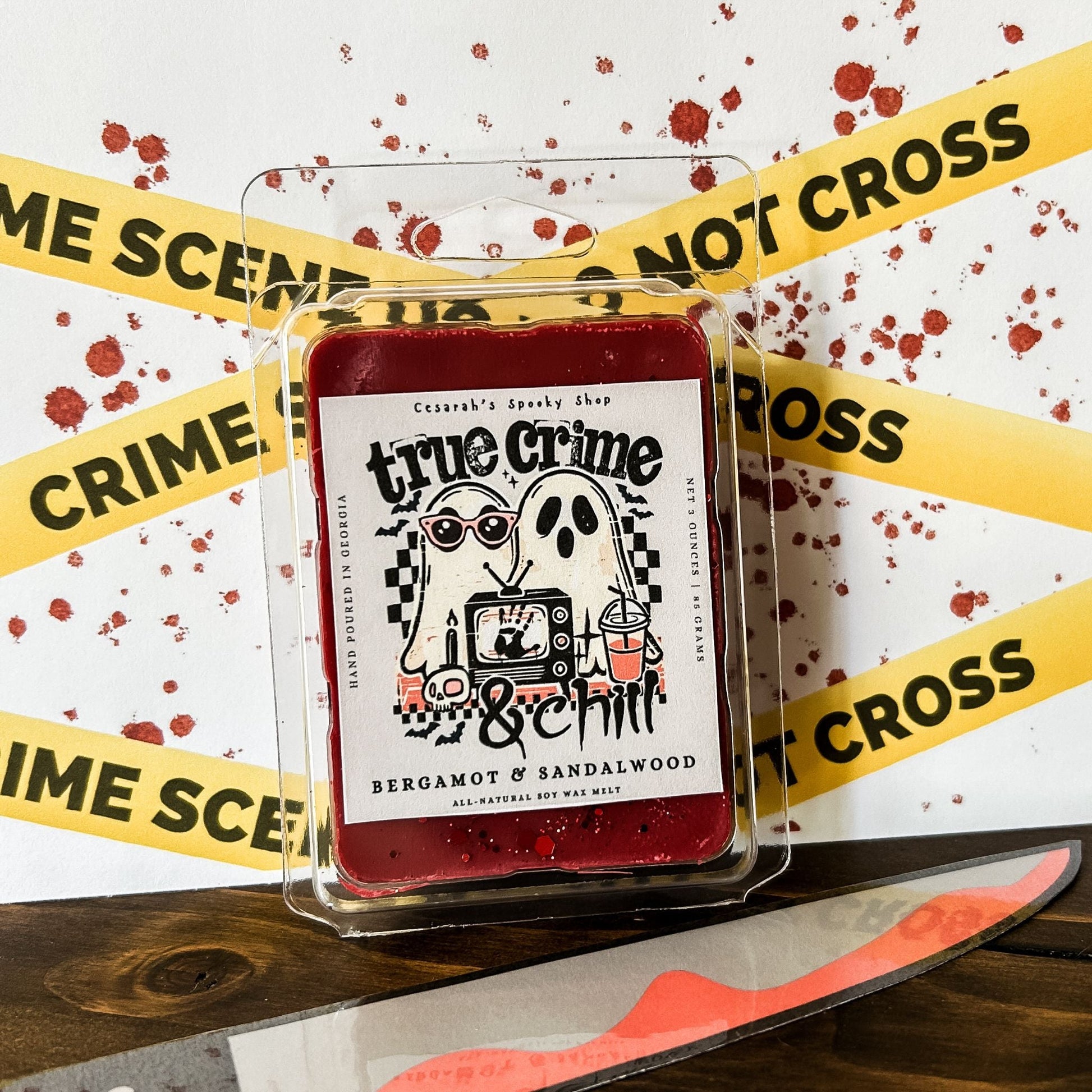 True Crime & Chill Wax Melt (Bergamot Sandalwood) Cesarah's Spooky Shop