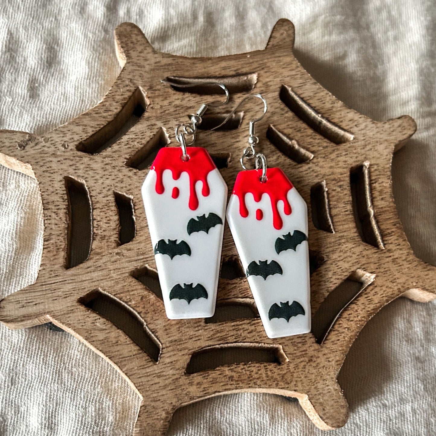 Bloody Halloween Coffin Earrings Cesarah's Spooky Shop
