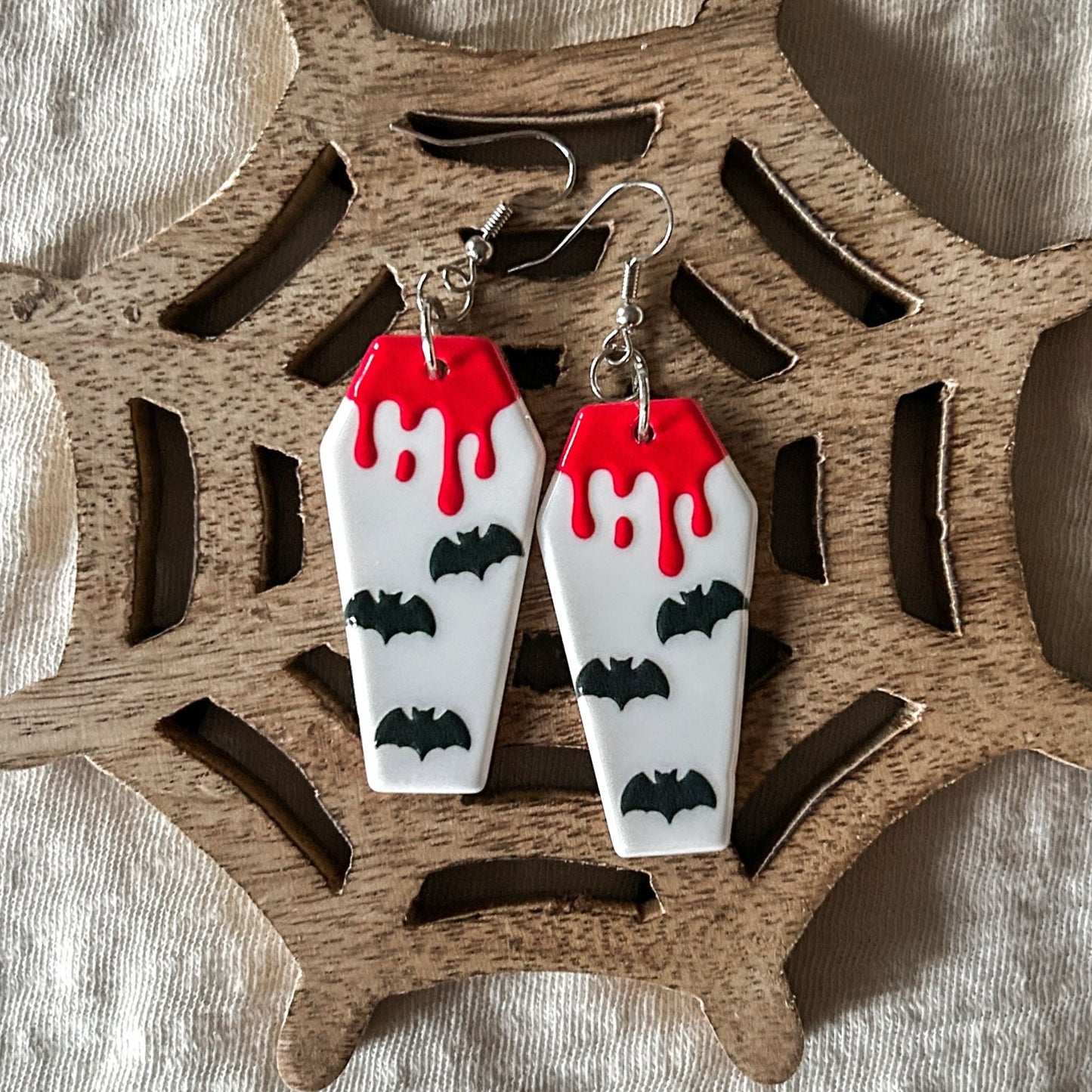 Bloody Halloween Coffin Earrings Cesarah's Spooky Shop