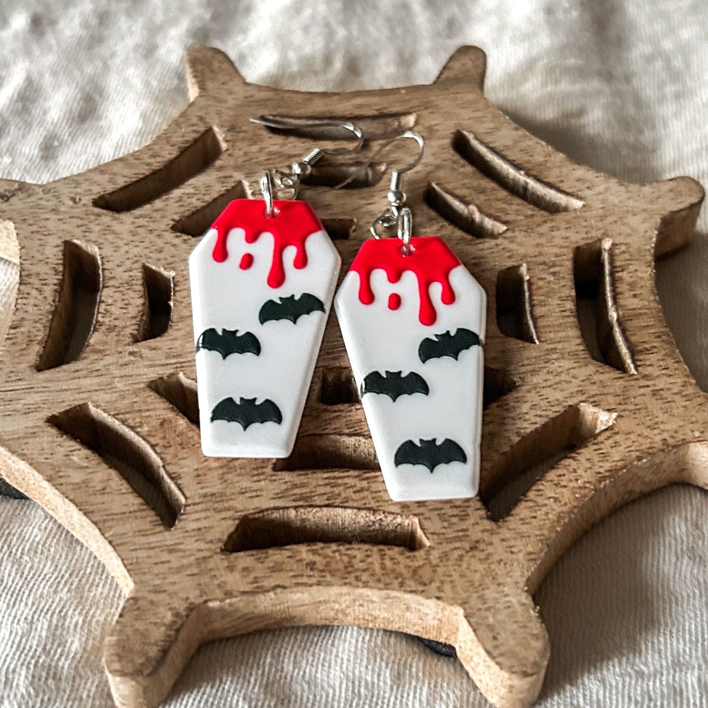 Bloody Halloween Coffin Earrings Cesarah's Spooky Shop