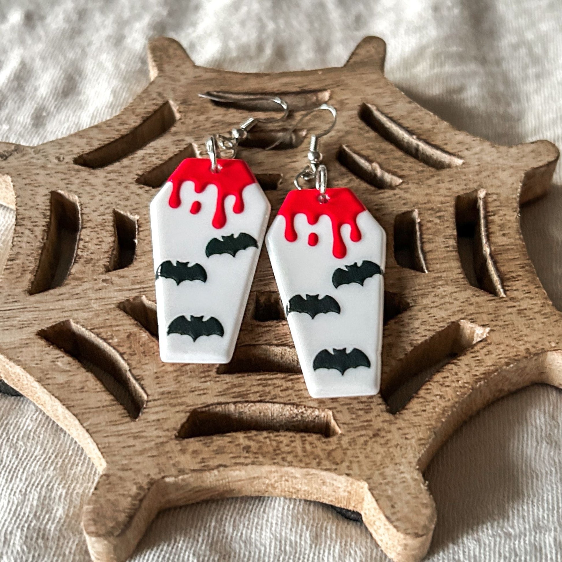 Bloody Halloween Coffin Earrings Cesarah's Spooky Shop
