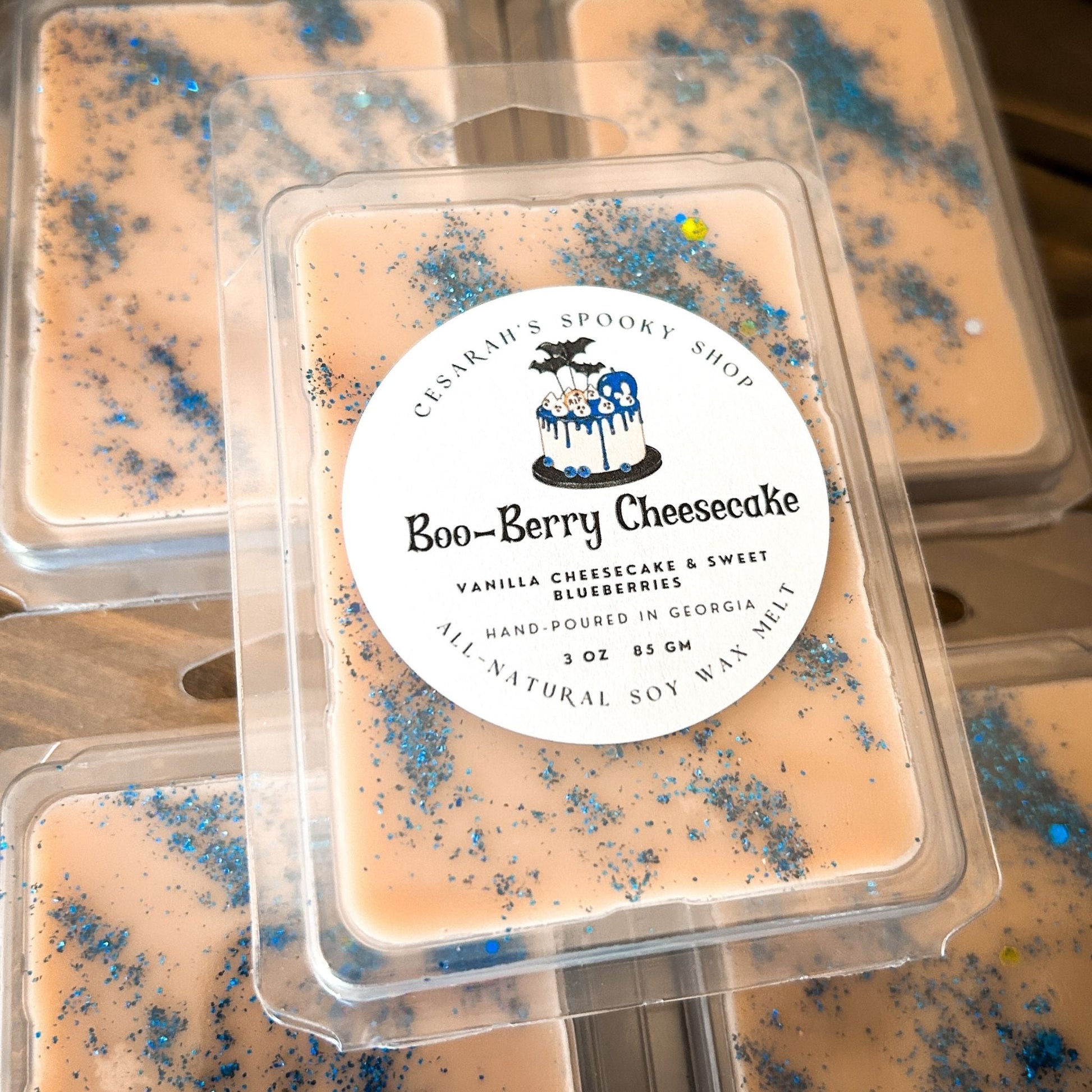 BOO-Berry Cheesecake Wax Melt (Vanilla Cheesecake & Sweet Blueberries) Cesarah's Spooky Shop