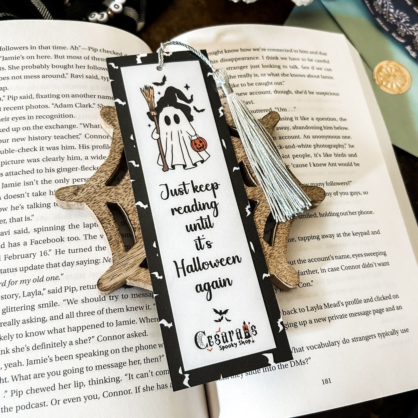 Just Keep Reading Until it's Halloween Again Bookmark Cesarah's Spooky Shop