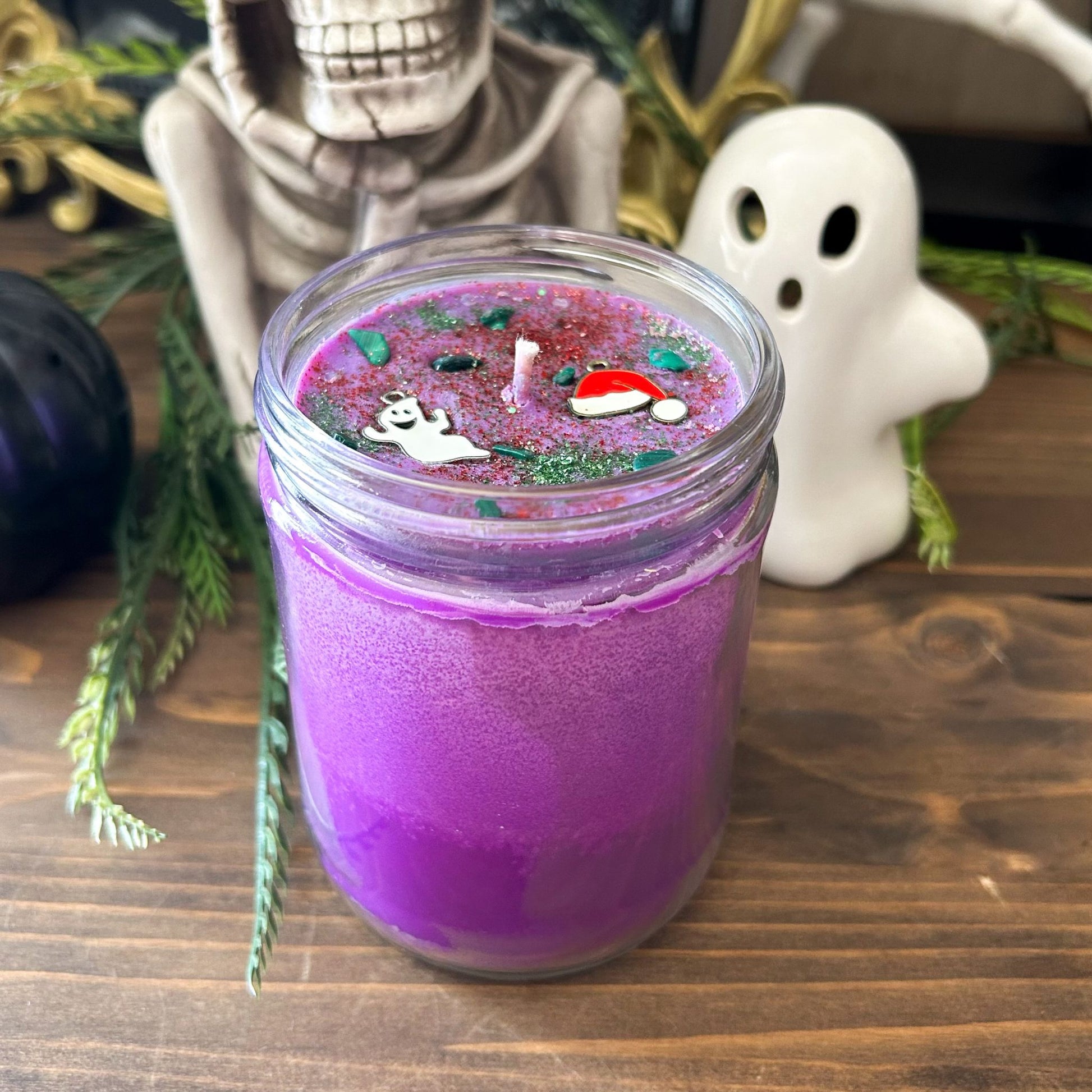 16oz Santa's Ghost Brew Candle (holiday fruit punch) Cesarah's Spooky Shop