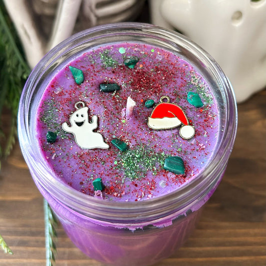 16oz Santa's Ghost Brew Candle (holiday fruit punch) Cesarah's Spooky Shop