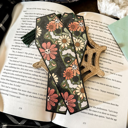 Floral Springoween Coffin Bookmark Cesarah's Spooky Shop