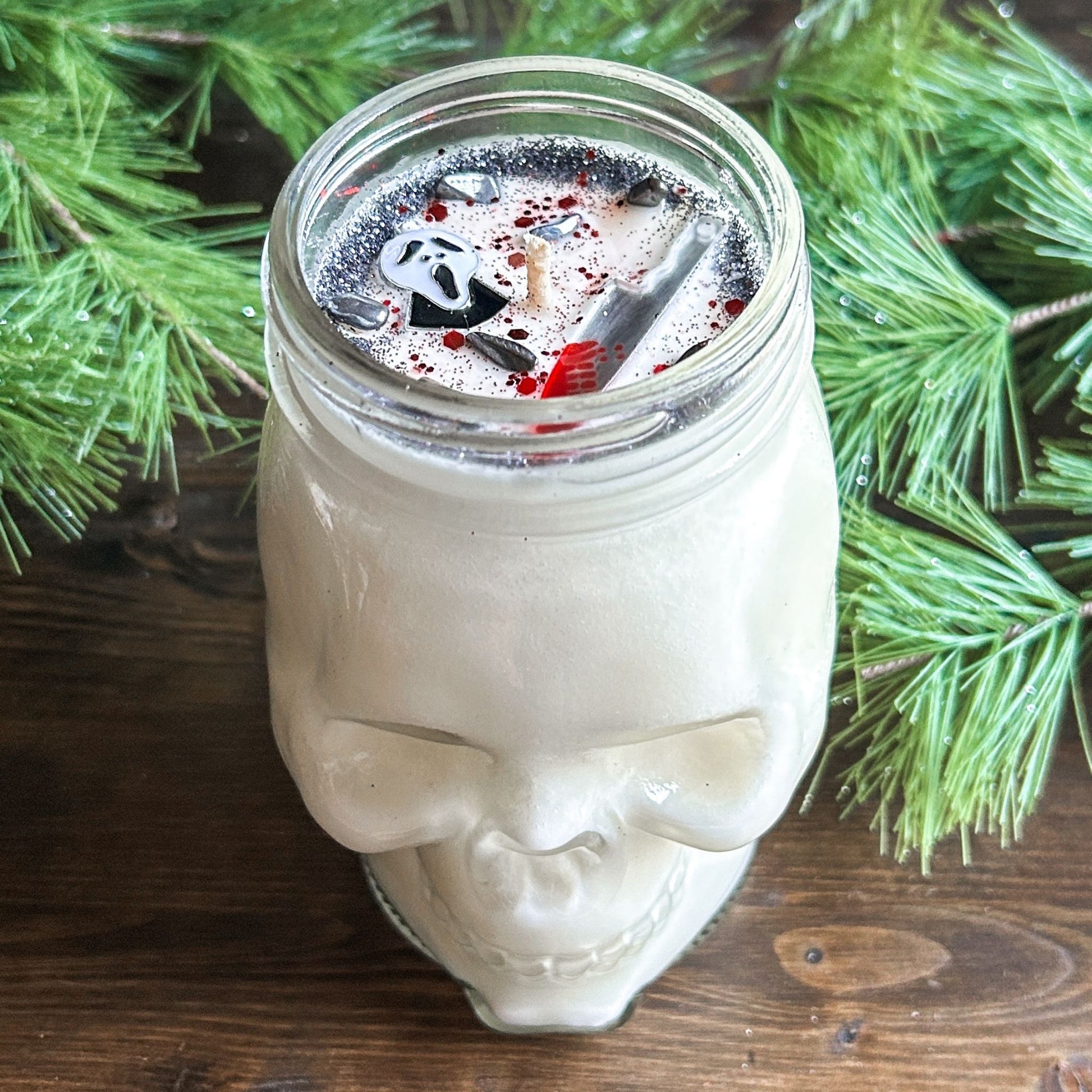 16oz Love You to Death Skull Candle (floral peony & sweet musk) Cesarah's Spooky Shop