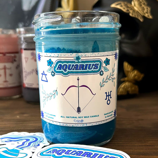 Aquarius Zodiac Candle Cesarah's Spooky Shop