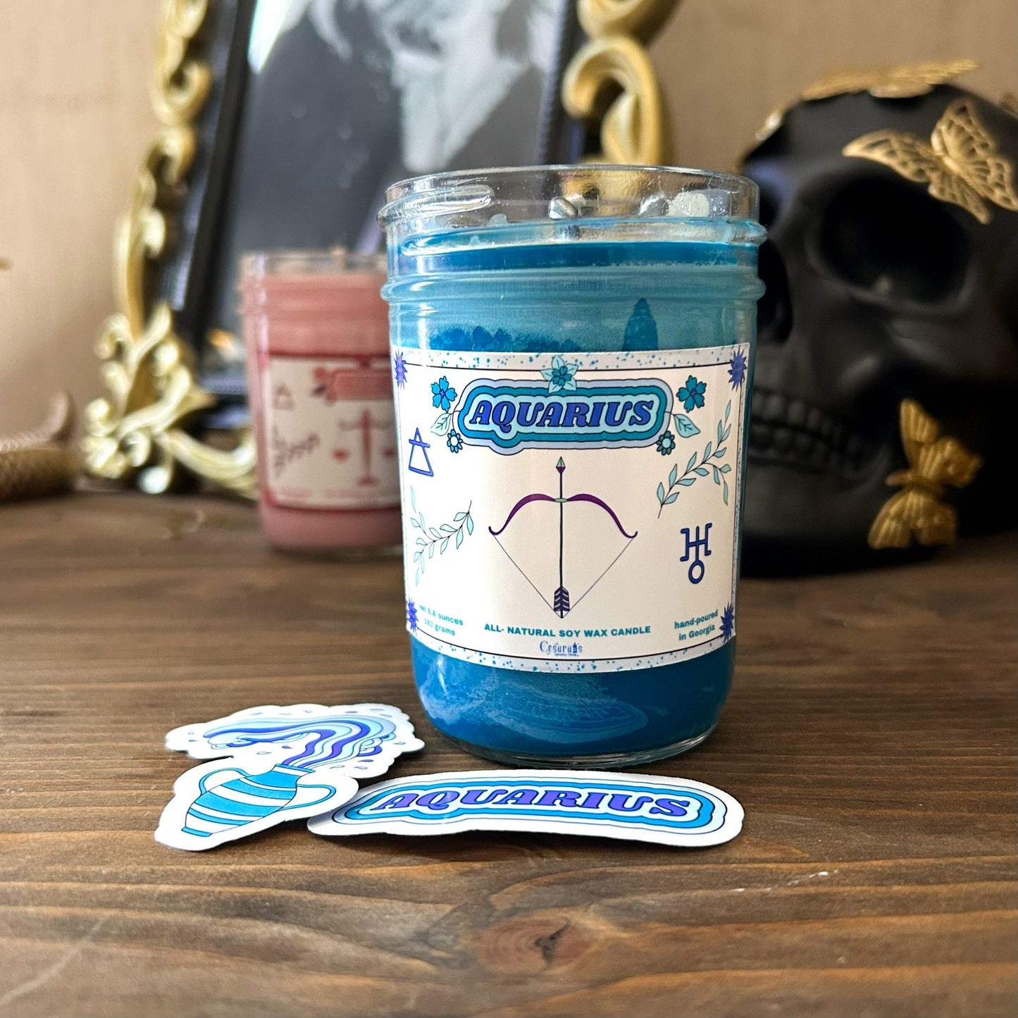Aquarius Zodiac Candle Cesarah's Spooky Shop