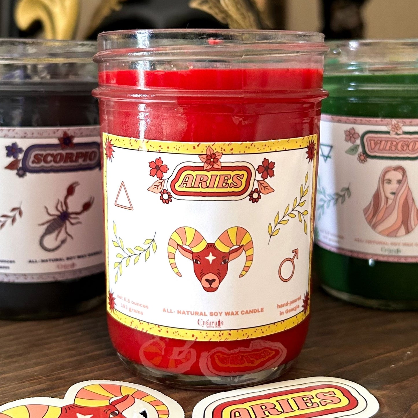 Aries Zodiac Candle Cesarah's Spooky Shop