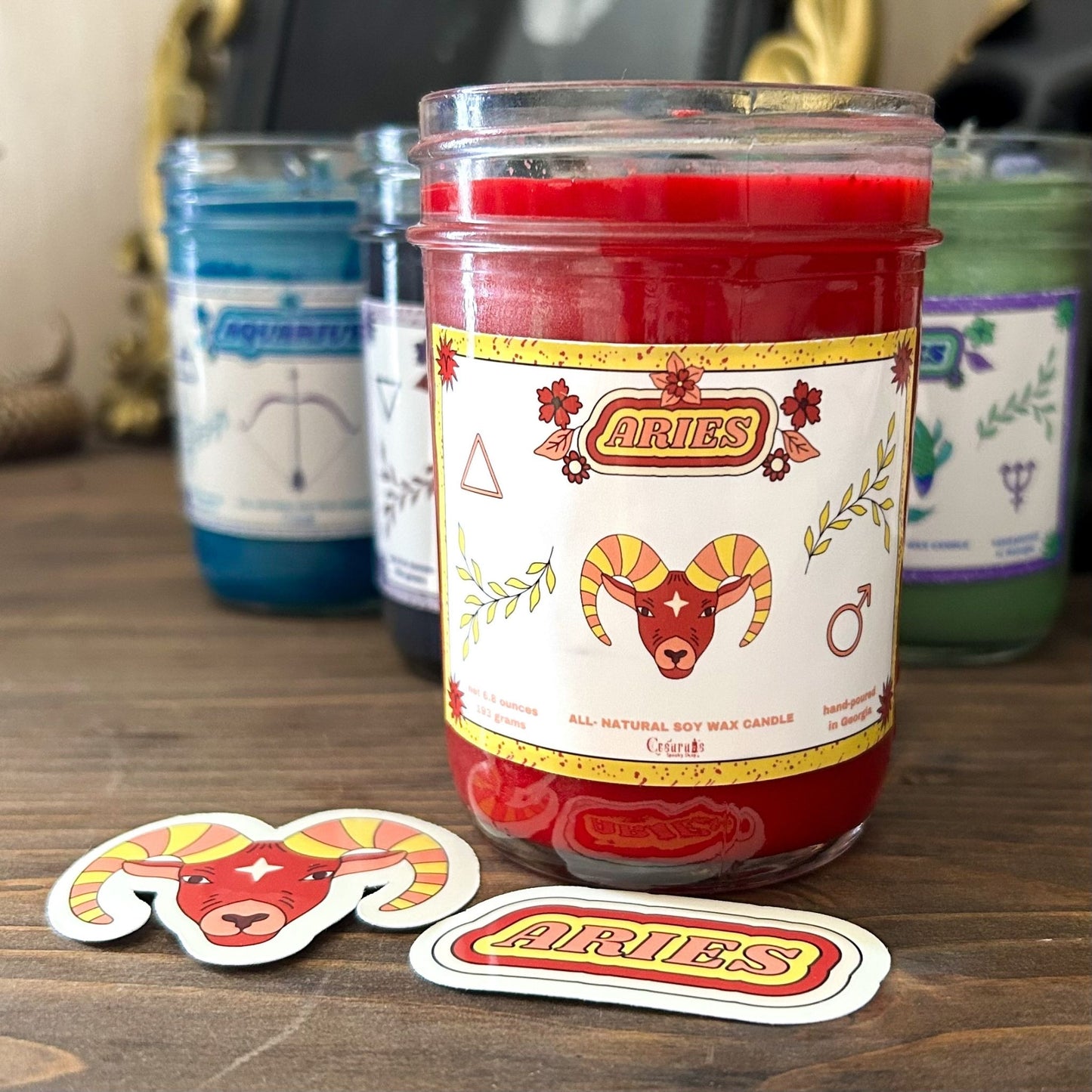 Aries Zodiac Candle Cesarah's Spooky Shop