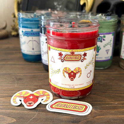 Aries Zodiac Candle Cesarah's Spooky Shop