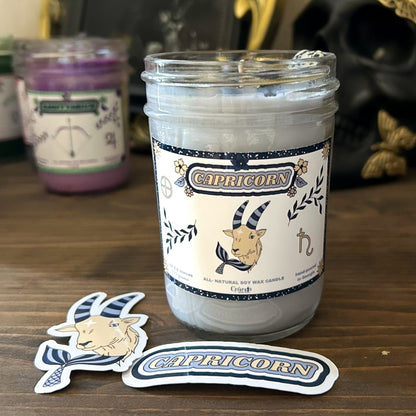 Capricorn Zodiac Candle Cesarah's Spooky Shop