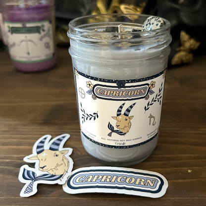 Capricorn Zodiac Candle Cesarah's Spooky Shop