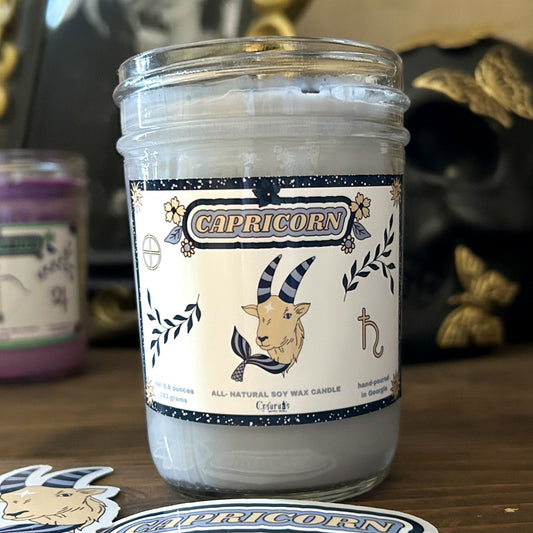 Capricorn Zodiac Candle Cesarah's Spooky Shop