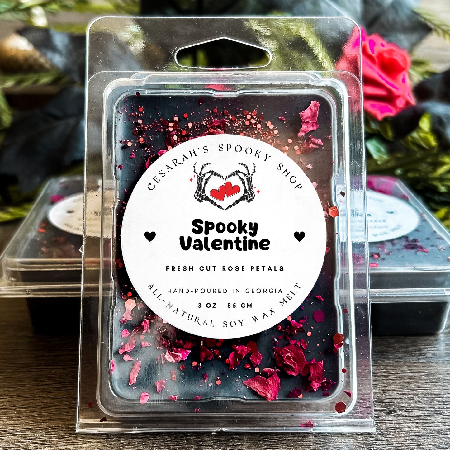 Spooky Valentine Wax Melt (Fresh Cut Rose Petals) Cesarah's Spooky Shop