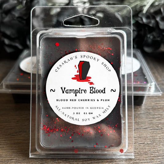 Vampire Blood Wax Melt (Blood Red Cherries & Plum) Cesarah's Spooky Shop