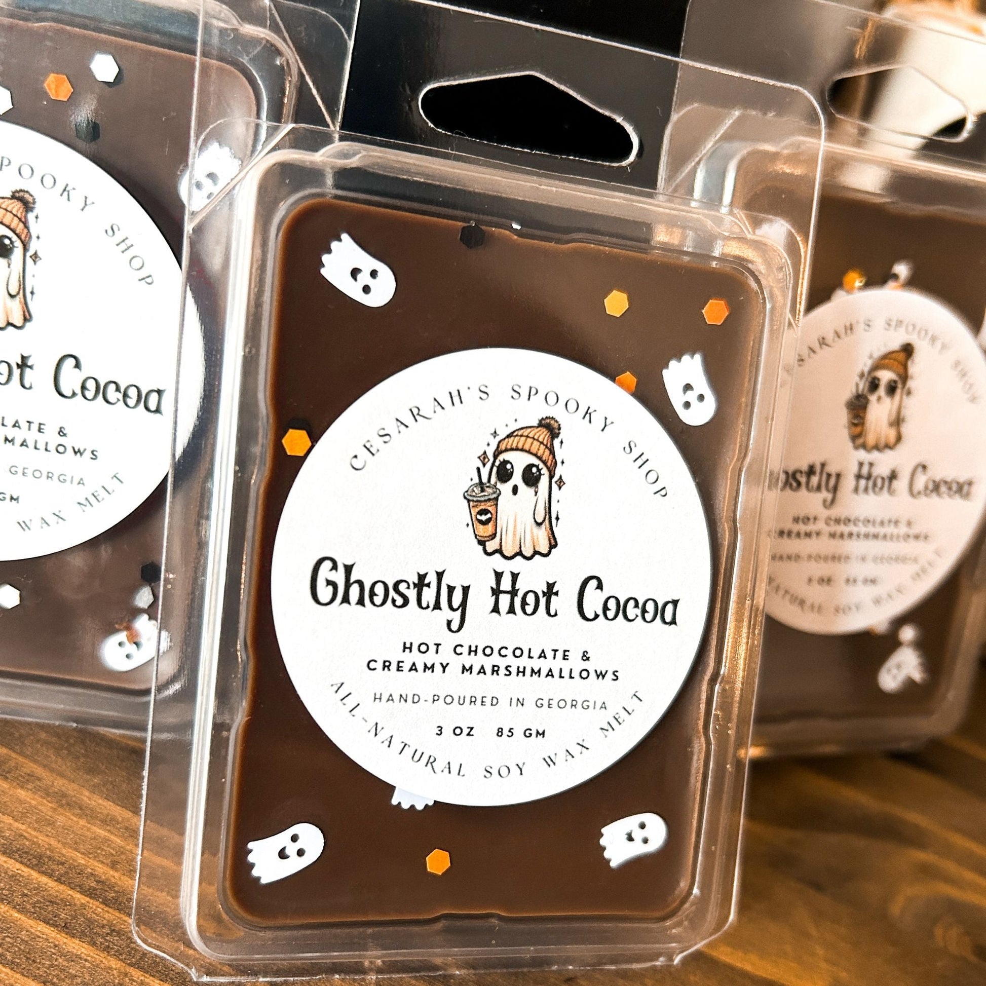 Ghostly Hot Cocoa Wax Melt (Hot Chocolate & Creamy Marshmallows) Cesarah's Spooky Shop