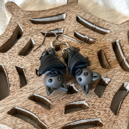 Spooky Hanging Bat Earrings Cesarah's Spooky Shop
