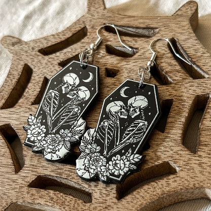 Skeleton Lovers Earrings Cesarah's Spooky Shop