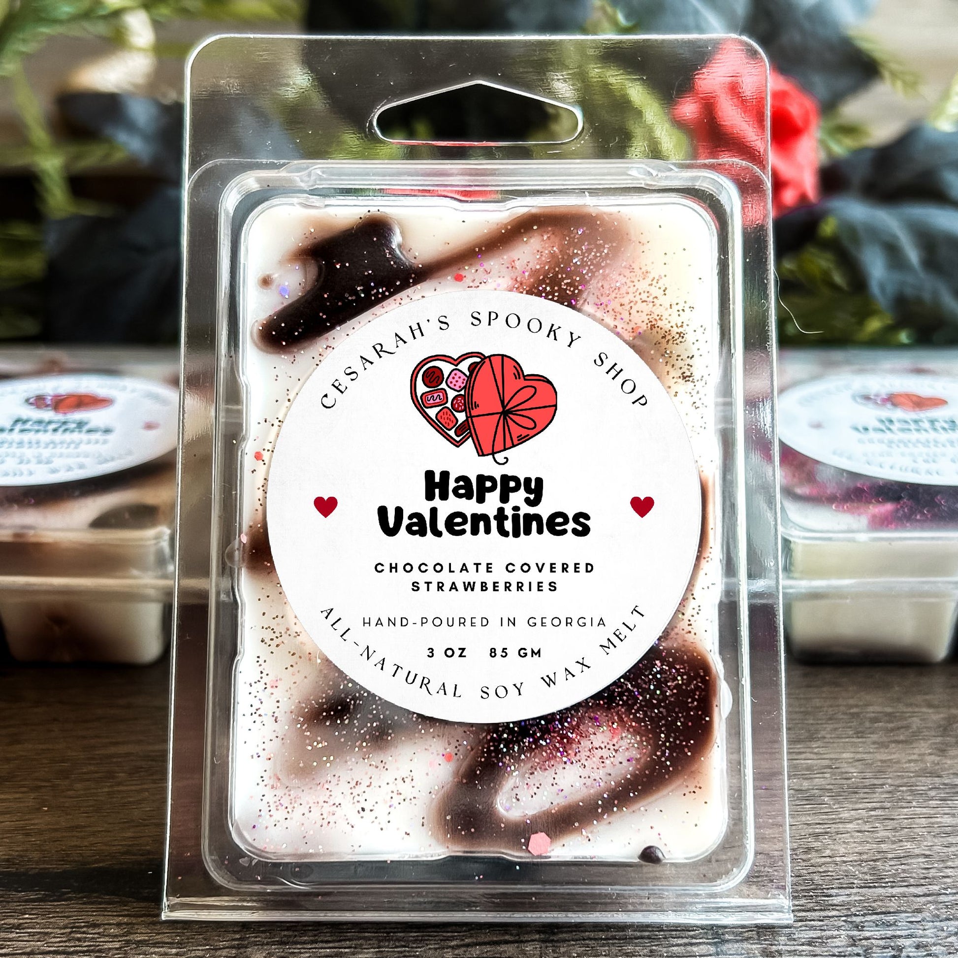 Happy Valentine's Day Wax Melt (Chocolate Covered Strawberries) Cesarah's Spooky Shop