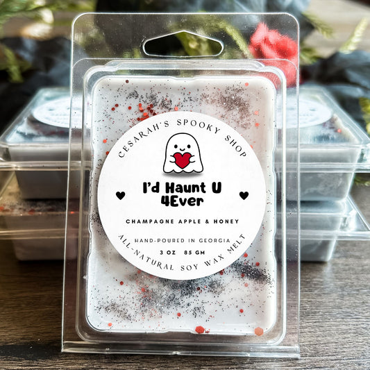 I'd Haunt U 4Ever Wax Melt (Champagne Apple & Honey) Cesarah's Spooky Shop