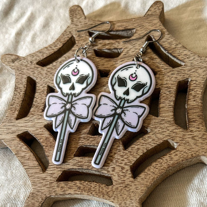 Pastel Skull Lollipop Earrings Cesarah's Spooky Shop