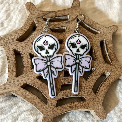 Halloween Skull Lollipop Earrings Cesarah's Spooky Shop