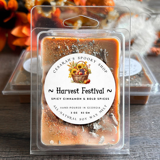 Harvest Festival Wax Melt (Sandalwood, Pumpkin, & Apple) Cesarah's Spooky Shop