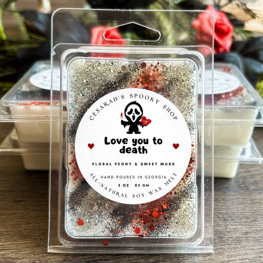 Love You to Death Wax Melt (Floral Peony & Sweet Musk) Cesarah's Spooky Shop