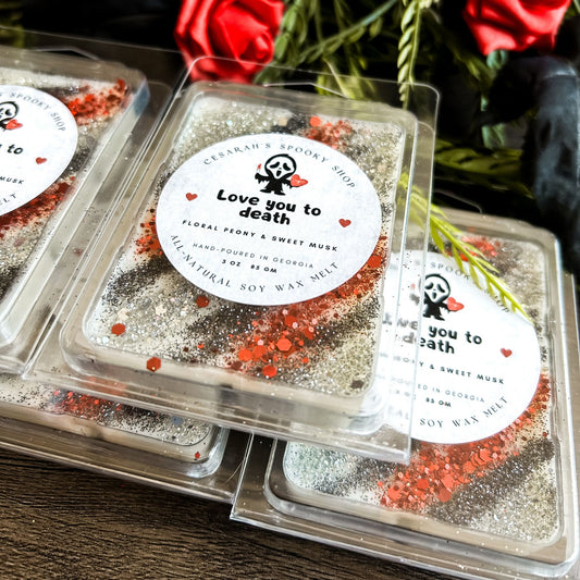 Love You to Death Wax Melt (Floral Peony & Sweet Musk) Cesarah's Spooky Shop