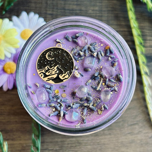 Moonlight Lavender Candle (Lavender Vanilla) Cesarah's Spooky Shop