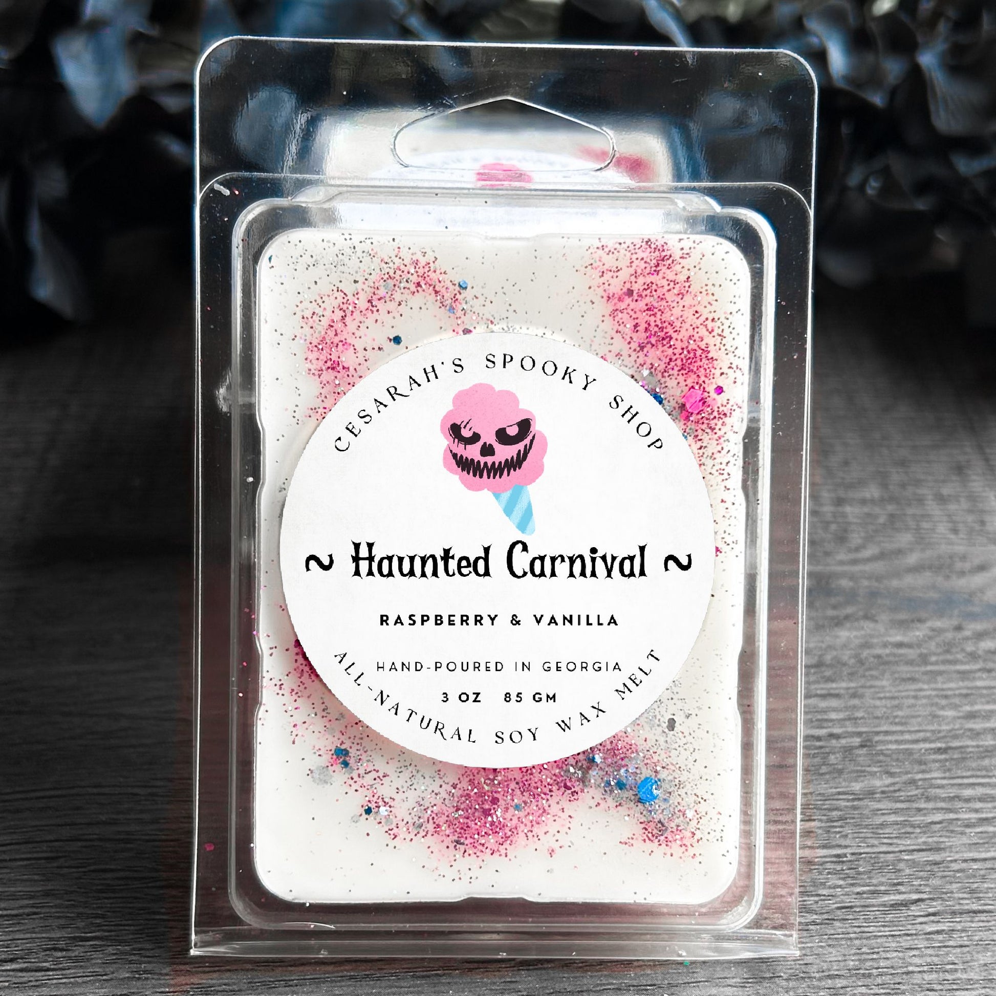 Haunted Carnival Wax Melt (Raspberry & Vanilla) Cesarah's Spooky Shop