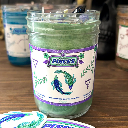 Pisces Zodiac Candle Cesarah's Spooky Shop