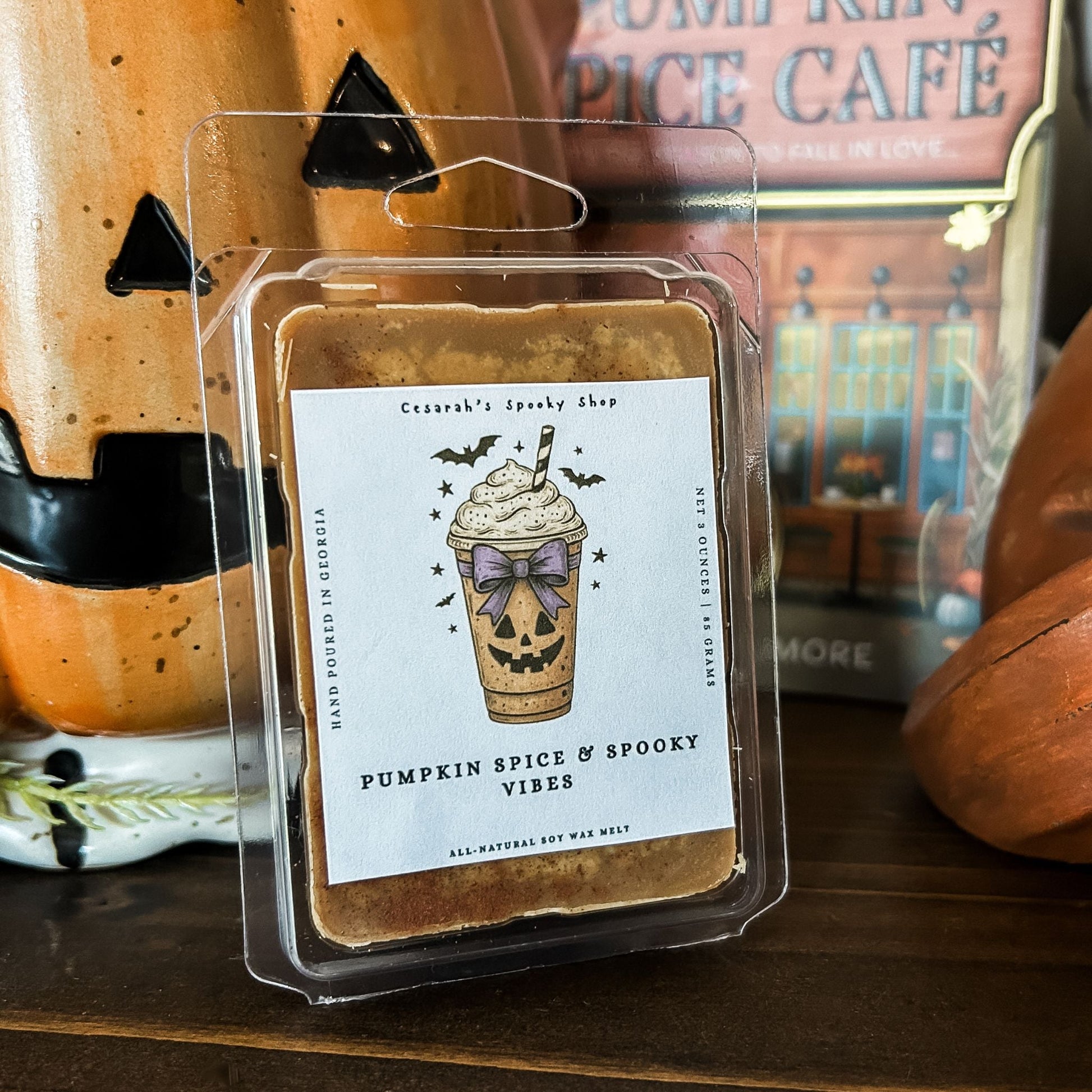 Pumpkin Spice & Spooky Vibes Wax Melt (Pumpkin, Cinnamon, & Nutmeg) Cesarah's Spooky Shop