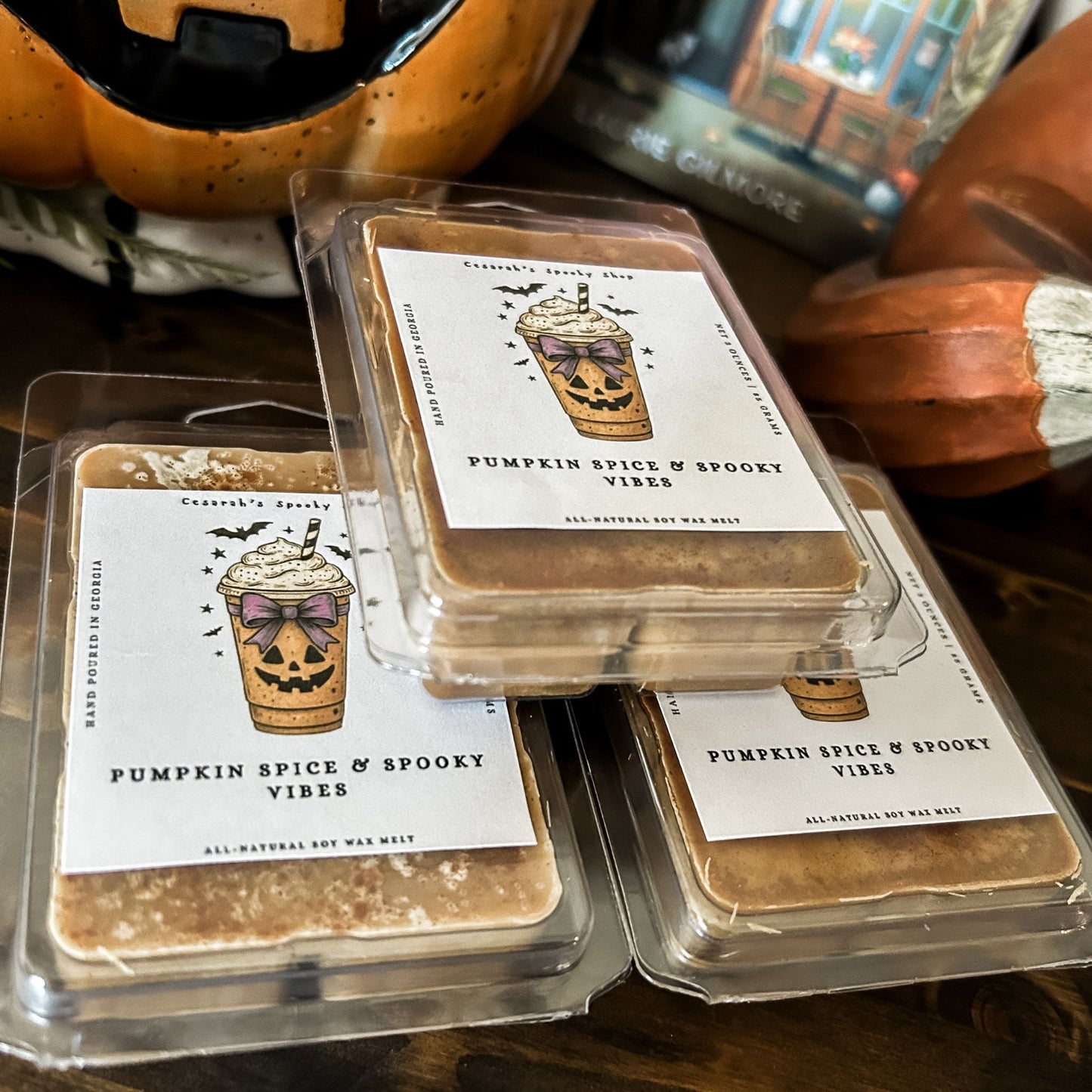 Pumpkin Spice & Spooky Vibes Wax Melt (Pumpkin, Cinnamon, & Nutmeg) Cesarah's Spooky Shop