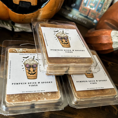 Pumpkin Spice & Spooky Vibes Wax Melt (Pumpkin, Cinnamon, & Nutmeg) Cesarah's Spooky Shop
