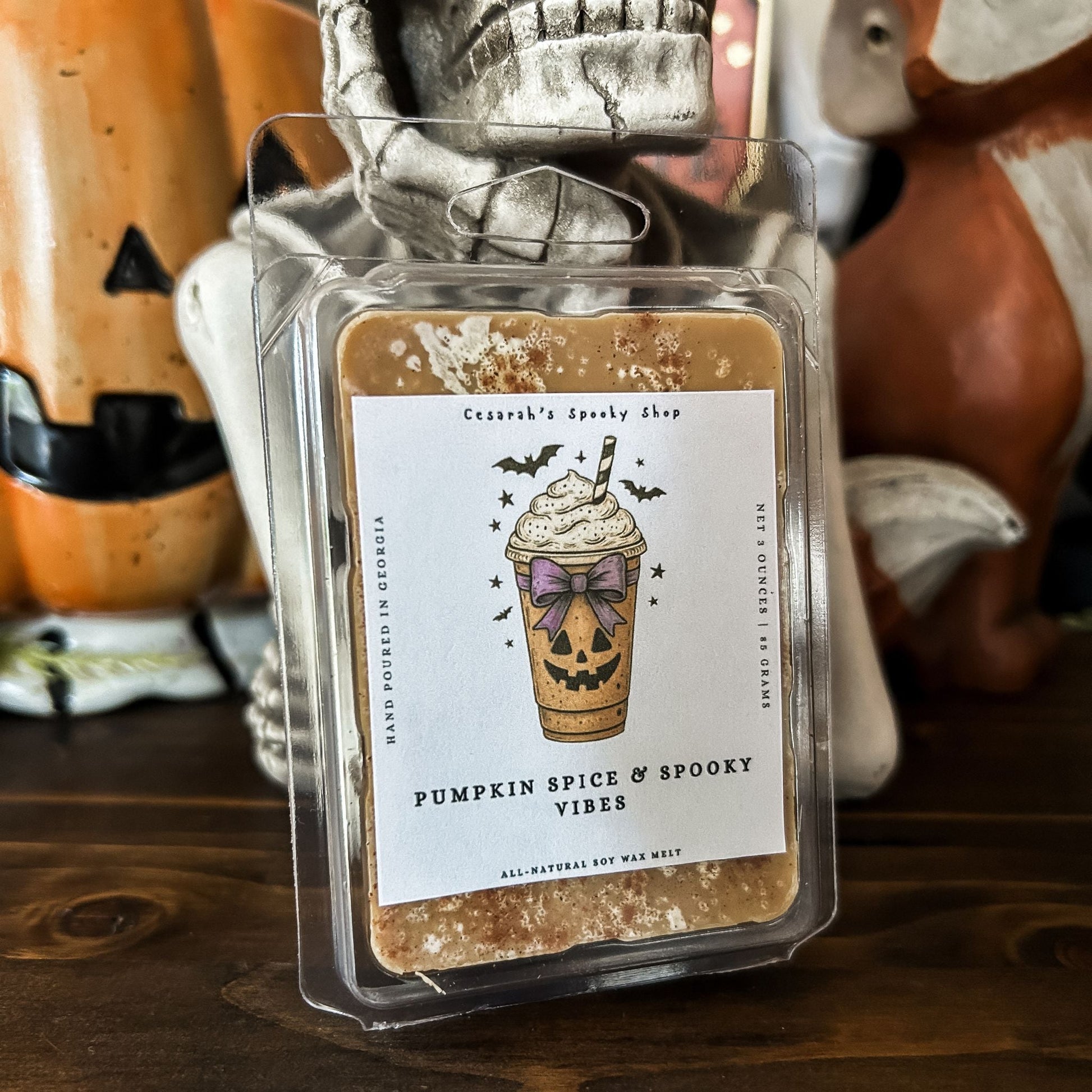 Pumpkin Spice & Spooky Vibes Wax Melt (Pumpkin, Cinnamon, & Nutmeg) Cesarah's Spooky Shop