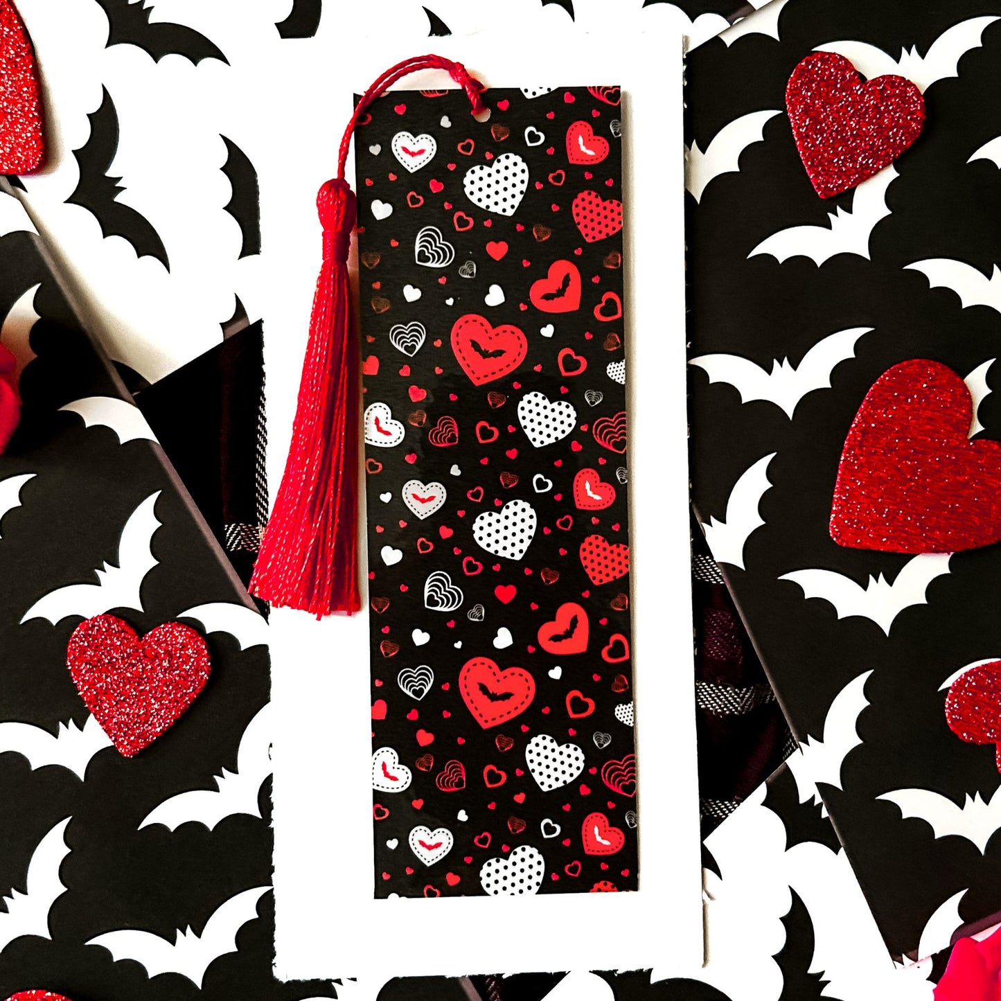 Red & Black Hearts Bookmark
