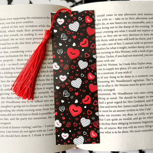 Red & Black Hearts Bookmark