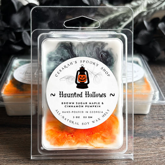 Haunted Hollows Wax Melt (Brown Sugar Maple & Cinnamon Pumpkin) Cesarah's Spooky Shop