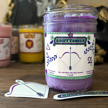Sagittarius Zodiac Candle Cesarah's Spooky Shop