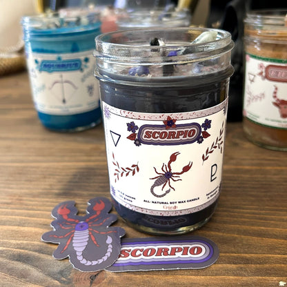 Scorpio Zodiac Candle Cesarah's Spooky Shop