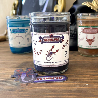 Scorpio Zodiac Candle Cesarah's Spooky Shop