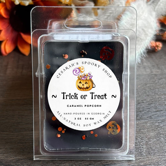 Trick or Treat Wax Melt (Caramel Popcorn) Cesarah's Spooky Shop